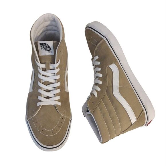 Vans Sk8 Hi Taos Taupe Canvas Suede Mix Skate Sneakers Men's Size 10.5 - Picture 2 of 15
